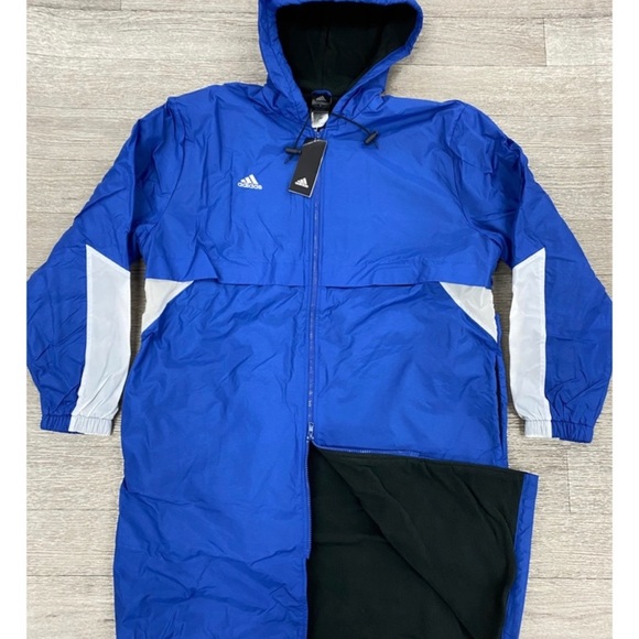 Adidas UNISEX  fleece lined parkas Size XS Color: Blue & White - Picture 3 of 9